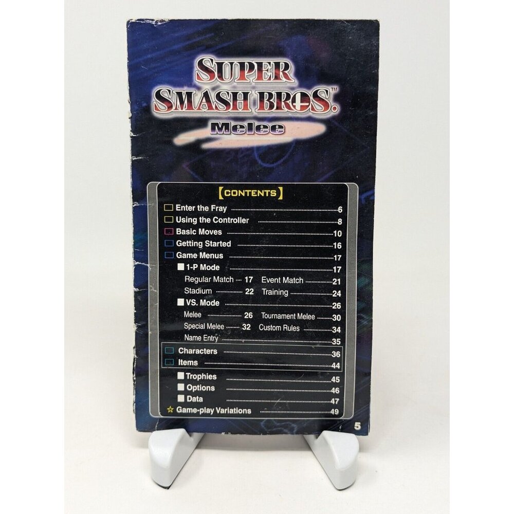 Super Smash Bros. Melee Nintendo Game cube MANUAL Booklet Only